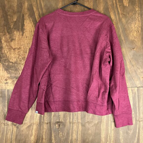Eddie Bauer Womens Sweatshirt Maroon Crew Neck Fleece Pullover Long Sleeve XL - Picture 10 of 12